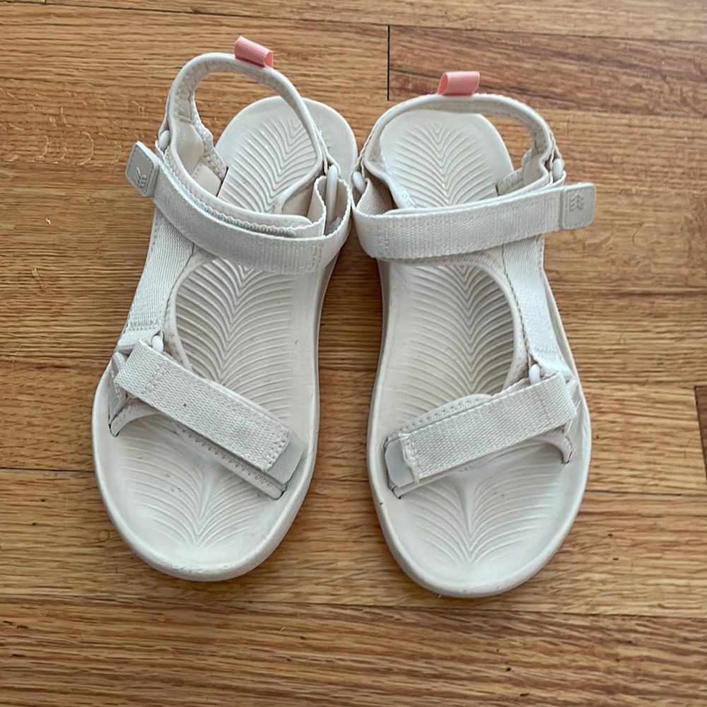 Cream Velcro Comfort Sandals